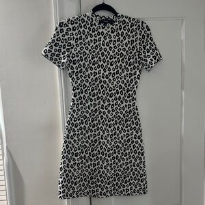 Theory Black and White Patterned Mini Dress